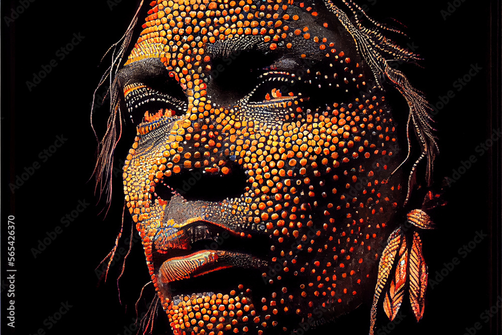 Pointillism Aboriginal Art Generative AI StockIllustration Adobe Stock