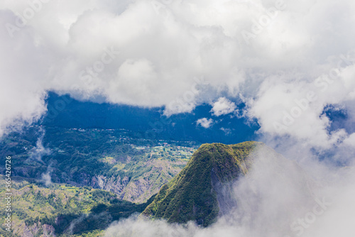 Salazie, Reunion Island - View to the cirque and Anchaing piton from Belouve
