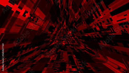 Red technology pattern triangle tunnel texture background