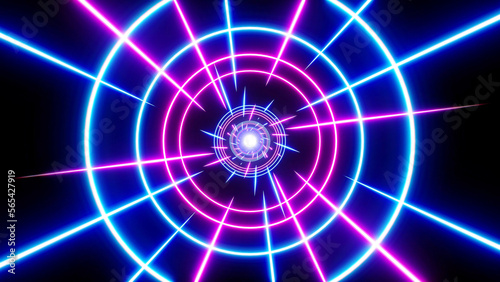 Blue and Purple Laser with Circle Lights