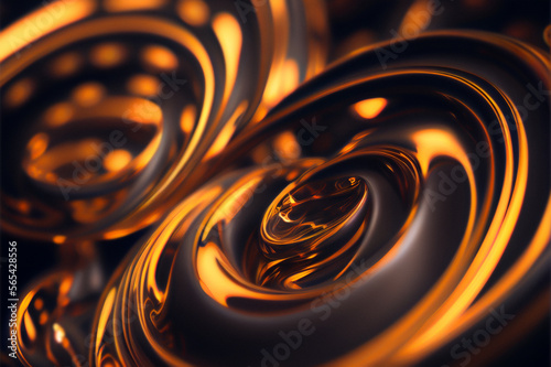 Black abstract spiral fluid background. Generative AI