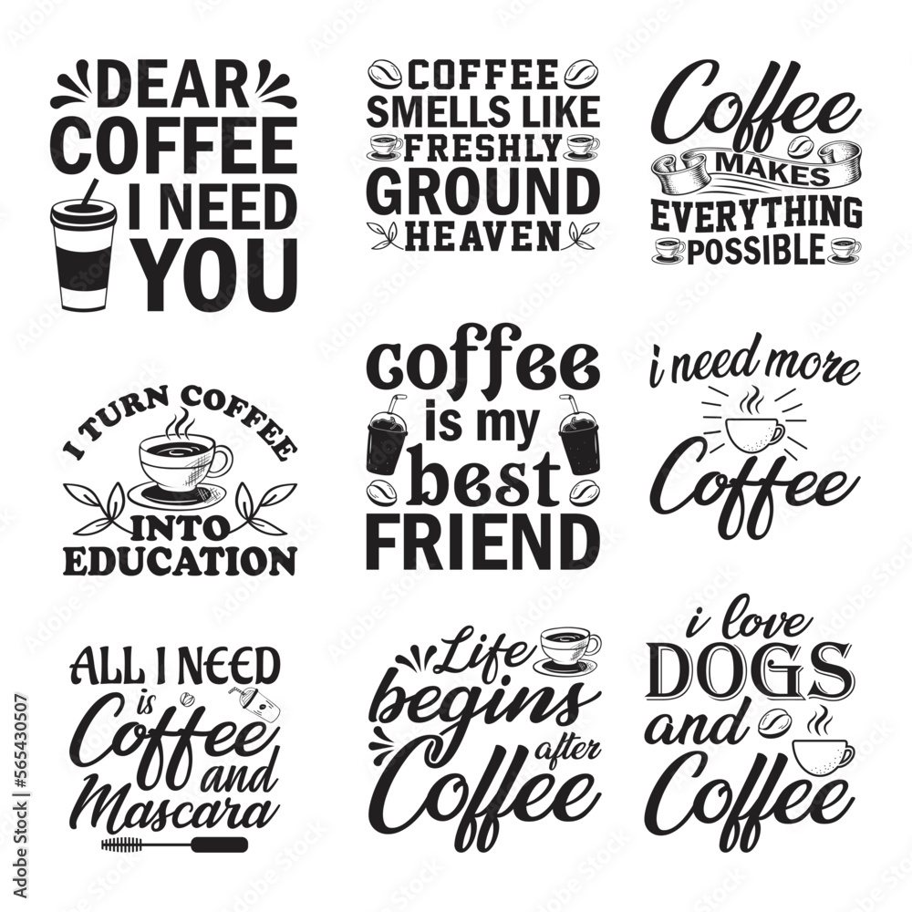 Coffee Vector T-shirt Design Bundels.