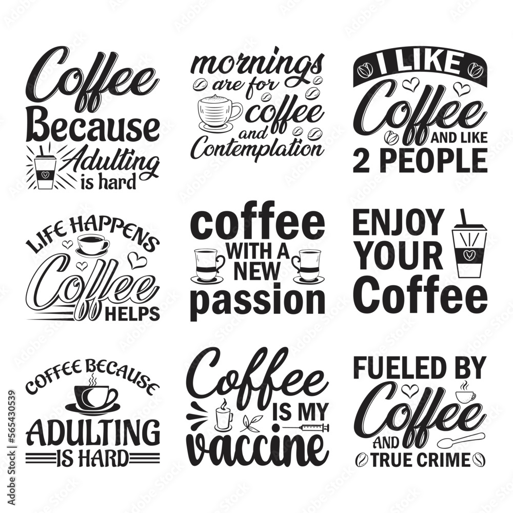 Coffee Vector T-shirt Design Bundels.