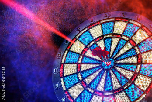 Round dartboard symbol of achievement of success, the concept of focus on the goal