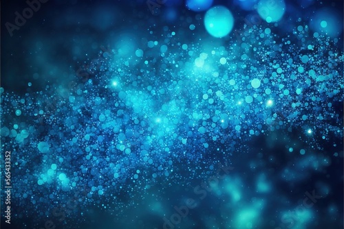  a blue background with a lot of bubbles and stars in the sky, with a blurry background of blue and white bubbles in the middle. generative ai