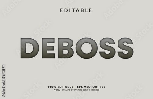 Editable text effect on Deboss style design