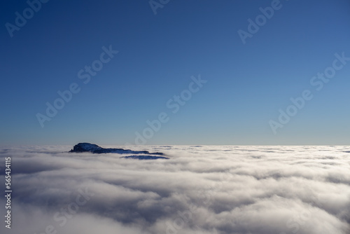 sea of clouds in Ceahlau mountain, Romania