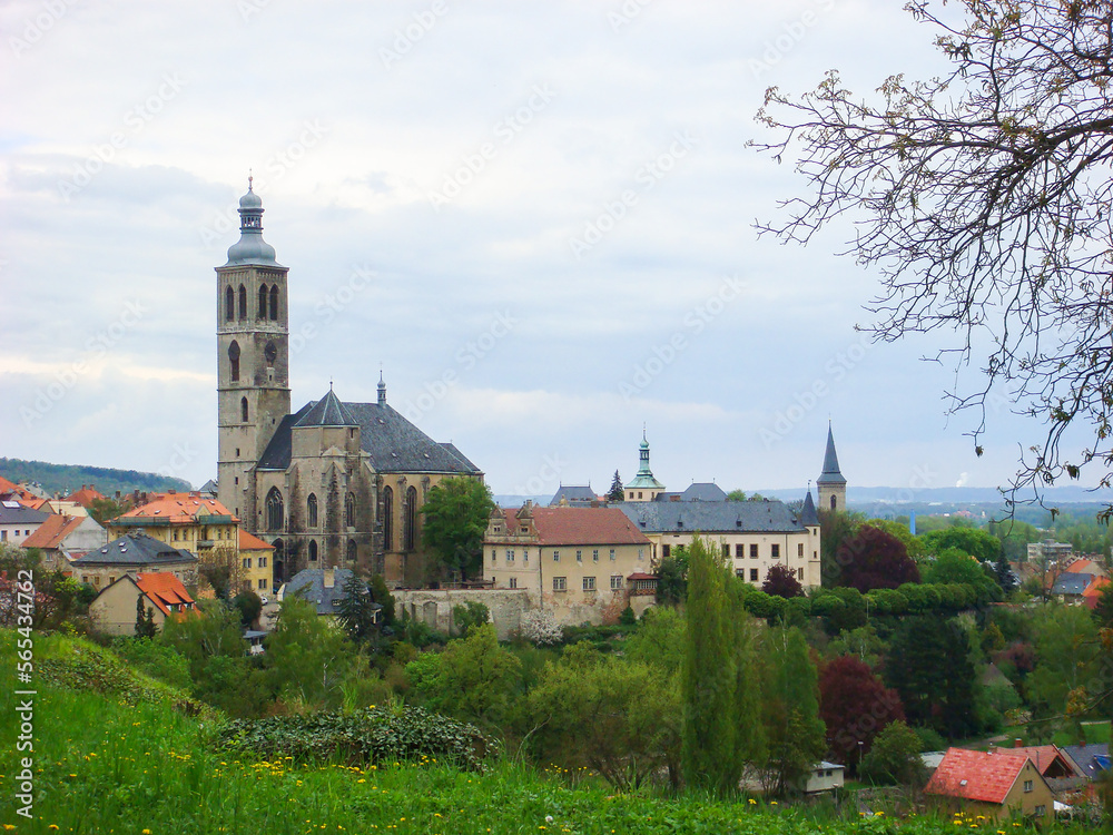 Panoramic view of old castle on a summer day. Kutna Gora. Czech republic. Panoramic view of old castle on a summer day. Kutna Gora. Czech republic.