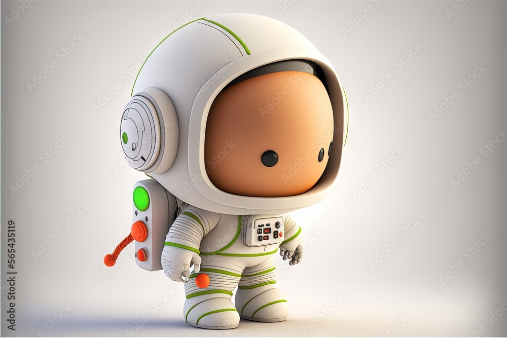 a small toy astronaut with a space suit on and a space shuttle attached to his back, standing upright, with a white background, with a gray background. generative ai a small toy astronaut with a space suit on and a space shuttle attached to his back, standing upright, with a white background, with a gray background. generative ai