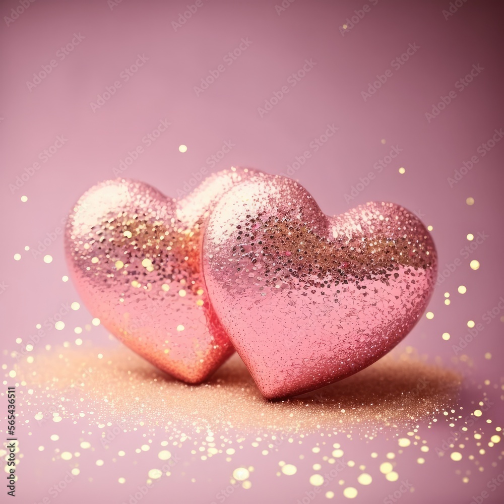 Fototapeta premium Pink Hearts Valentine