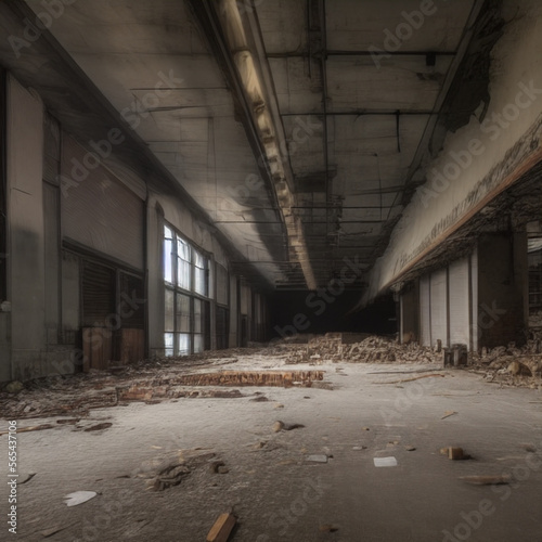 Inside a dilapidated warehouse  where darkness is the only light