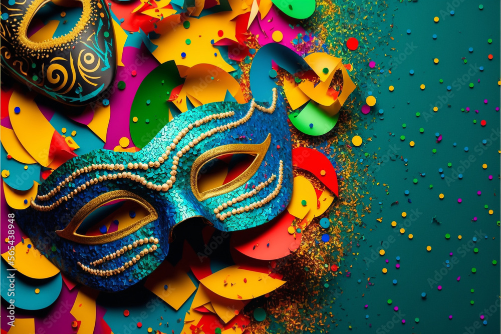 abstract background brazilian carnival party theme, marketing, confetti