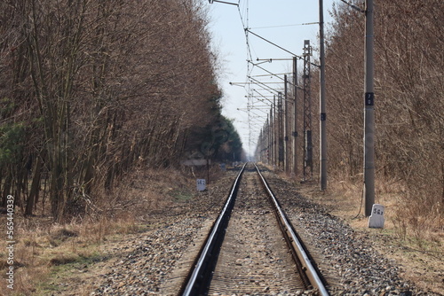 Railway line in Zahorie, Slovakia