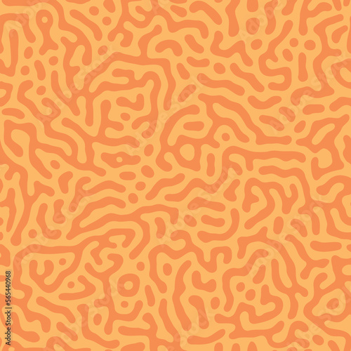 Turing Abstract Seamless Trippy Pattern, Organic Texture, Reaction Diffusion, Orange and Yellow Background