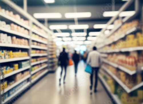 illustration  supermarket blurred image generative AI