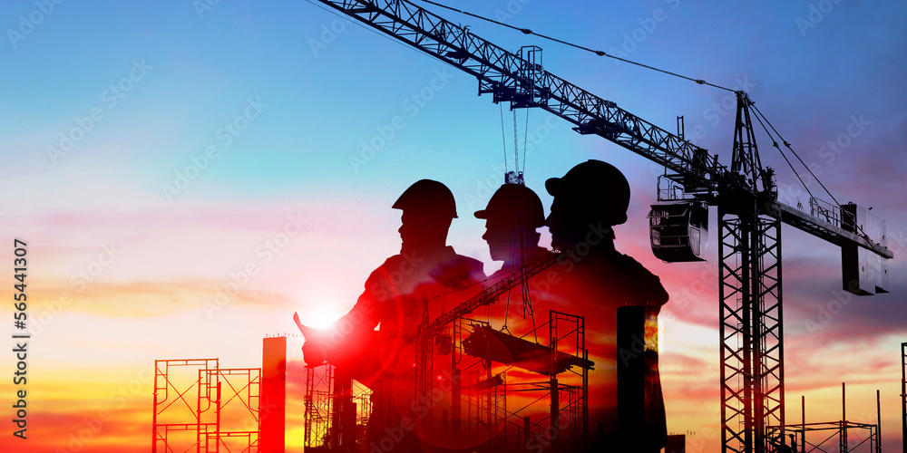 engineering team working on site