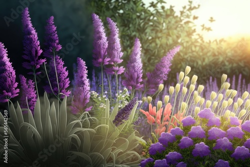 Summer garden flower Mediterranean bloom nature Generative AI illustration