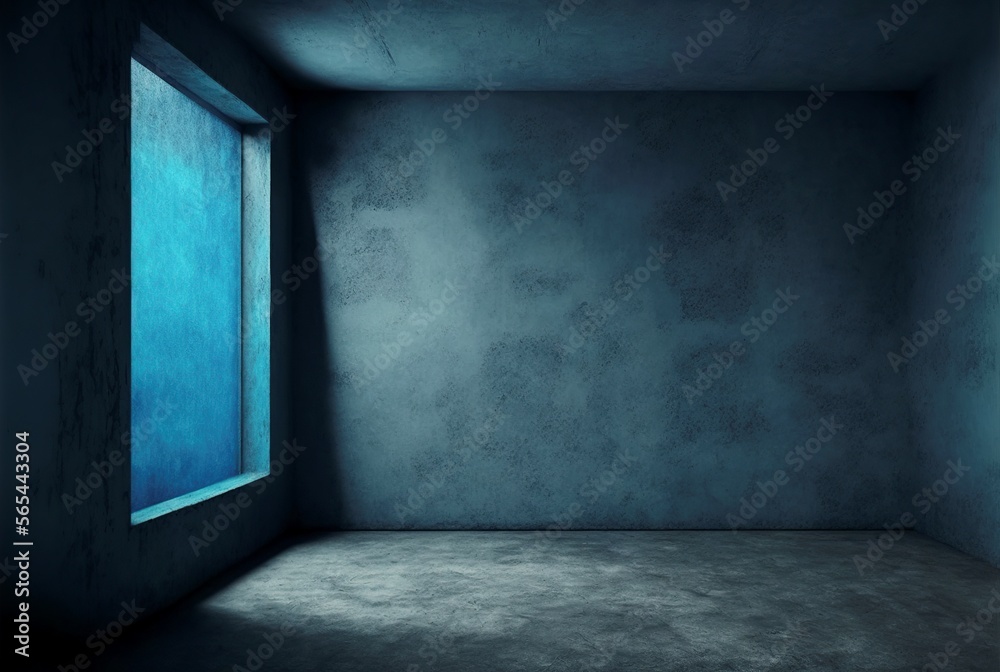 illustration, room with concrete walls, generative AI illustration, room with concrete walls, generative AI