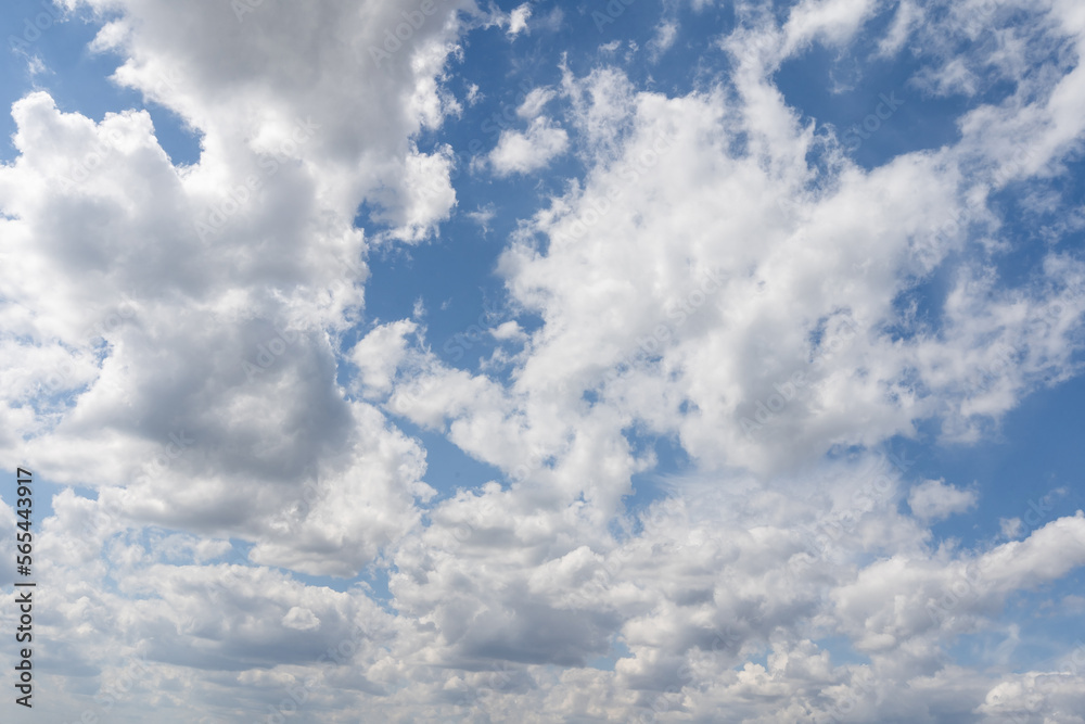 Cloudscape - Blue sky and white clouds, wide panorama. Cloudscape - Blue sky and white clouds, wide panorama.