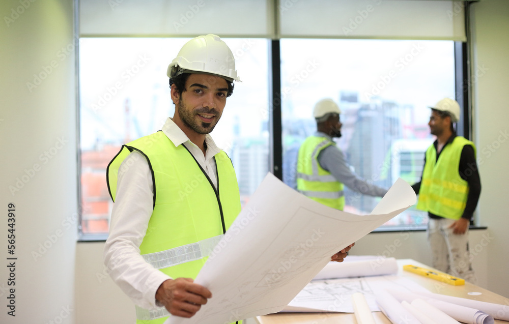engineering team working on site engineering team working on site