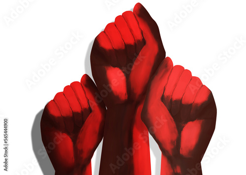 Foto Isolated multiple clenched fists