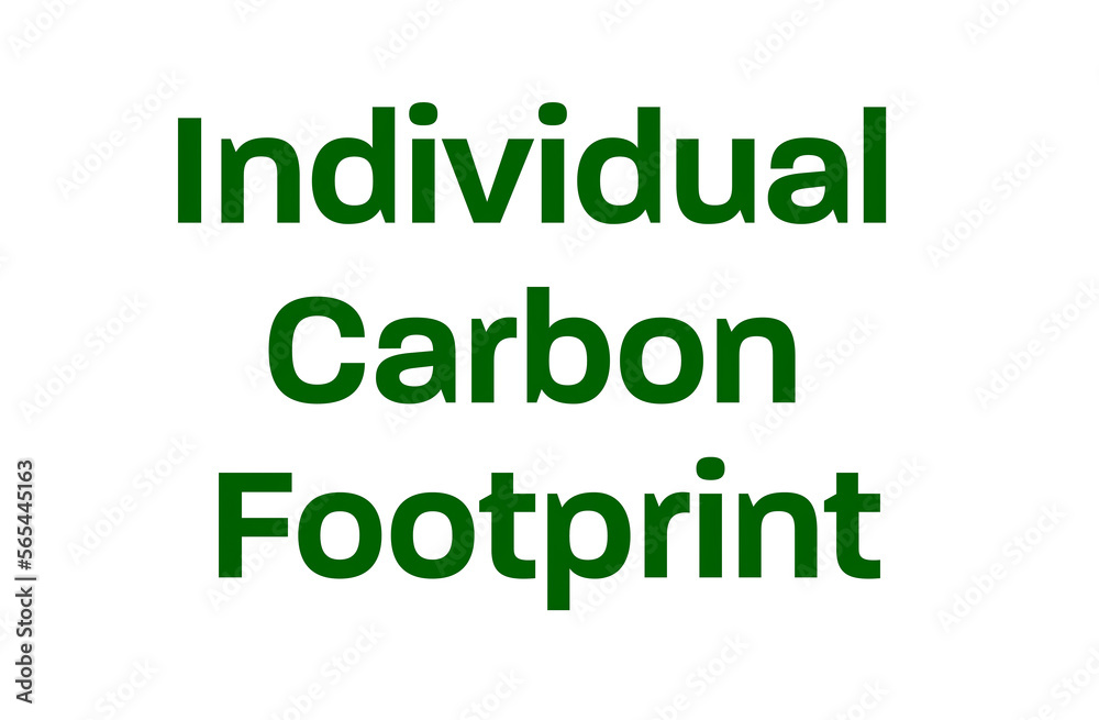 Individual carbon footprint, Green inscription on a white background, Environmental concept, illustration Individual carbon footprint, Green inscription on a white background, Environmental concept, illustration