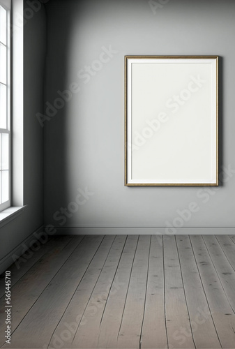 Scandinavian style interior  Mockup wall frame  Frame mockup for art  Minimalistic interior mockup.