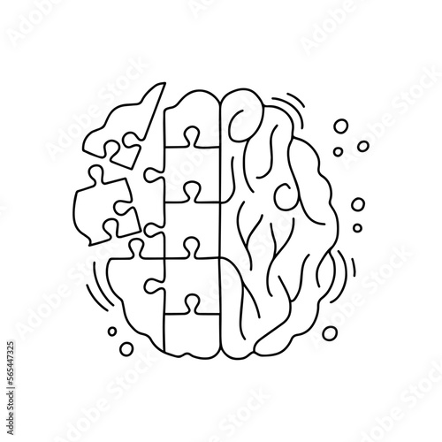 Mental health concept. Doodle vector illustration.