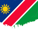 Grunge-style flag of Namibia.