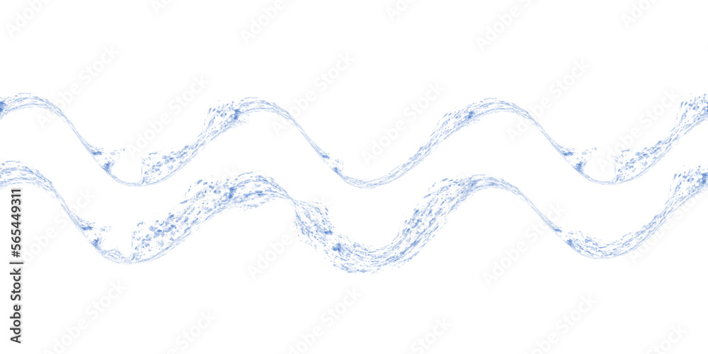 Seamless pattern with waves. Wavy hand drawn brush strokes on white