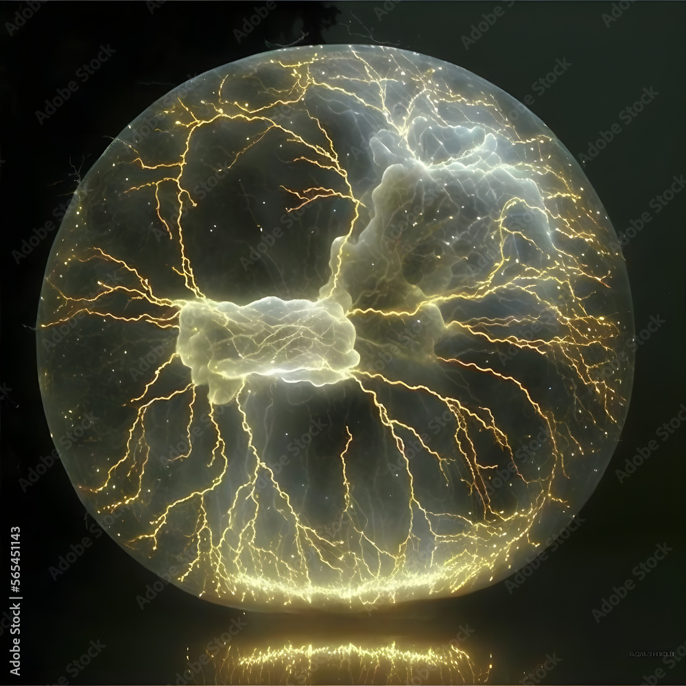 Ball lightning is a rare and unexplained phenomenon Stock Illustration