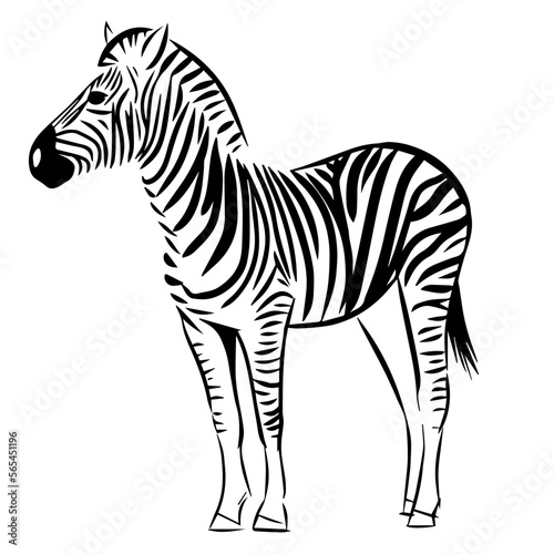 standing zebra vector illustration	