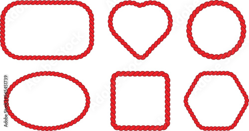 Collection of Beautiful Tied Knot Made of Red Ropes in Various Shapes.