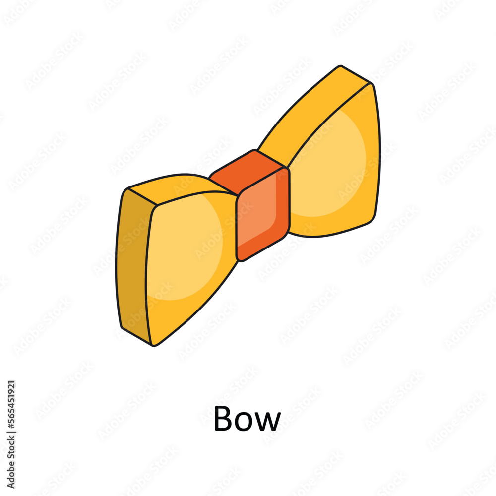 Bow Vector Isometric Filled Outline icon for your digital or print projects. Bow Vector Isometric Filled Outline icon for your digital or print projects.