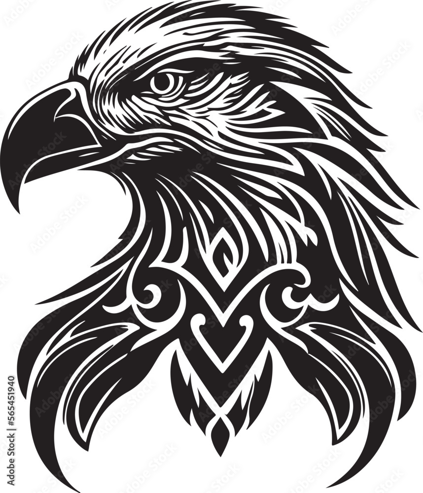 Fototapeta premium Vector illustration of eagle head with celtic ornament