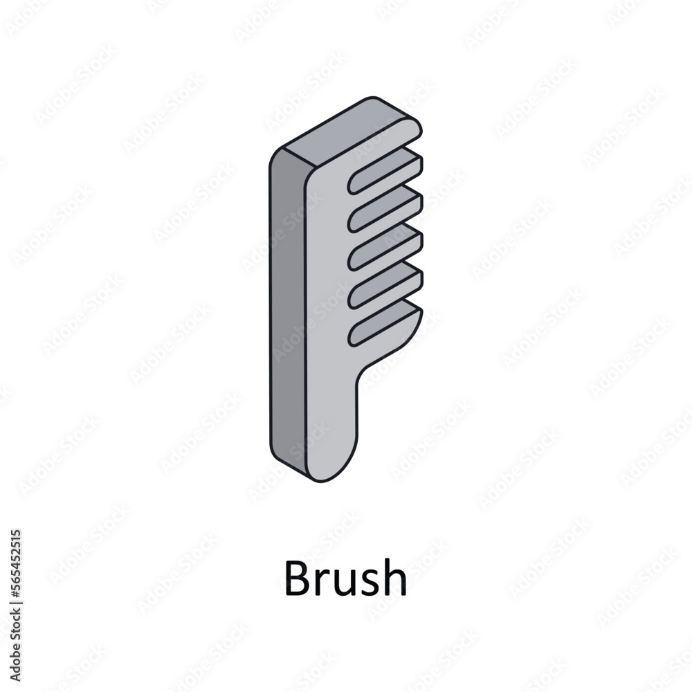 Brush Vector Isometric Filled Outline icon for your digital or print projects. Brush Vector Isometric Filled Outline icon for your digital or print projects.