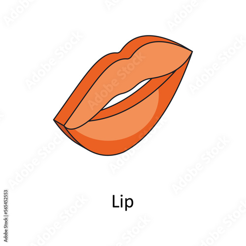 Lip Vector Isometric Filled Outline icon for your digital or print projects.