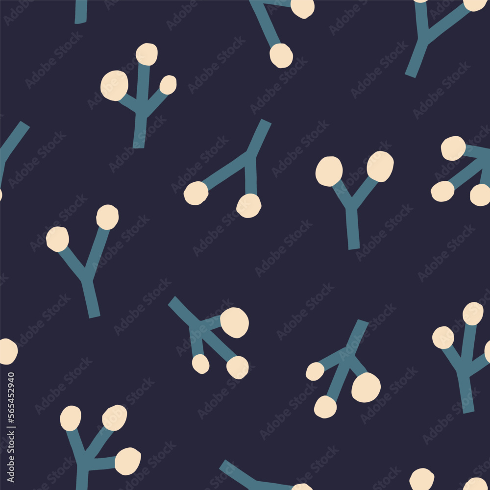 Minimalistic seamless texture with hand drawn plants. Abstract pattern with cut out flowers. Cute and simple background Minimalistic seamless texture with hand drawn plants. Abstract pattern with cut out flowers. Cute and simple background