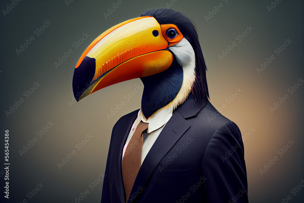 Fototapeta premium Animal in business Suit - Tucan
