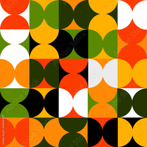 Abstract geometric poster with a pattern of simple geometric shapes. Digital graphics are suitable for interior decoration, presentations, book covers and textiles