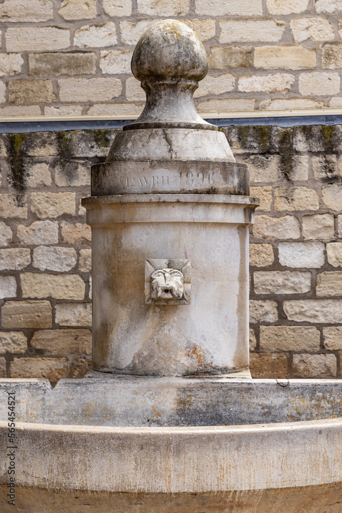 Ancient drinking water fountain in Aigues-Mortes.