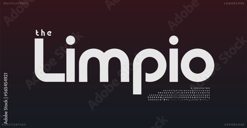 Versatile modern alphabet, rounded bauhaus typeface, minimalistic sans serif font for business logo, clean headline, sleek typography. Vector typographic design photo