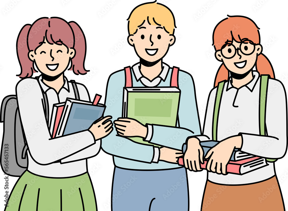 Schoolchildren keep textbooks, like to study. Schoolchildren keep textbooks, like to study.