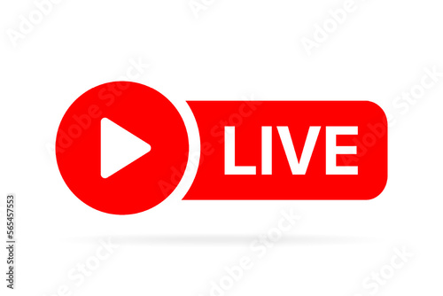 Live streaming icon. Live stream icons. Video broadcasting icon. Red live symbol for TV, news, movies, shows, webinar. Online stream icons.