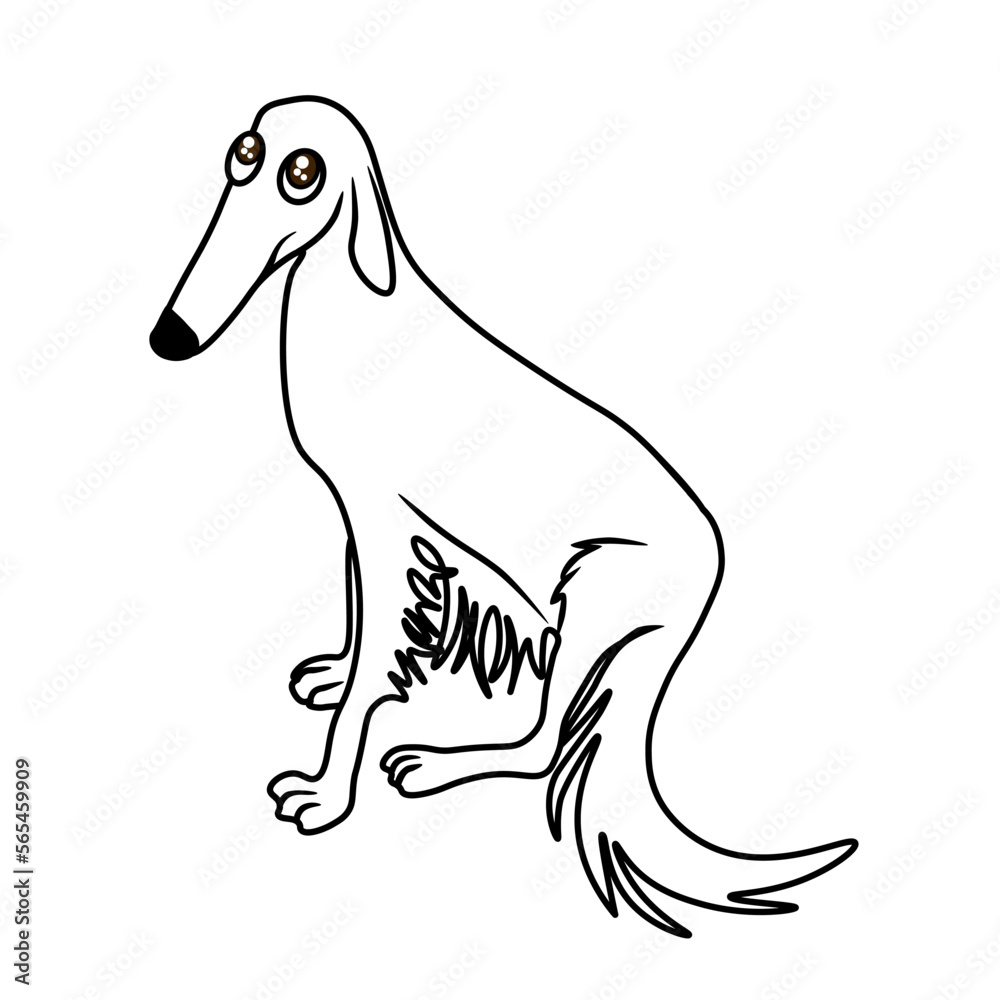 White borzoi dog meme. Cartoon illustration of the borzoi dog whose ...