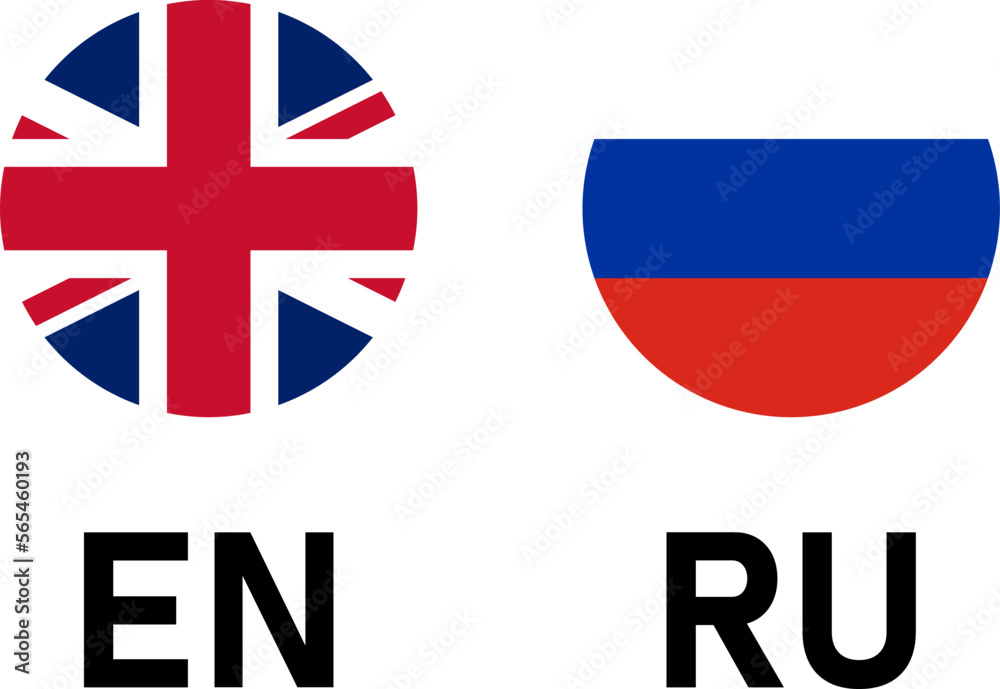 Russia Round Flag Vector Flat Icon Stock Illustration - Download