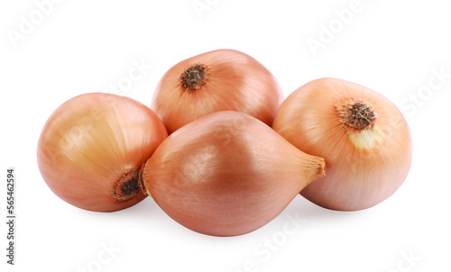 Yellow tasty fresh onions isolated on white