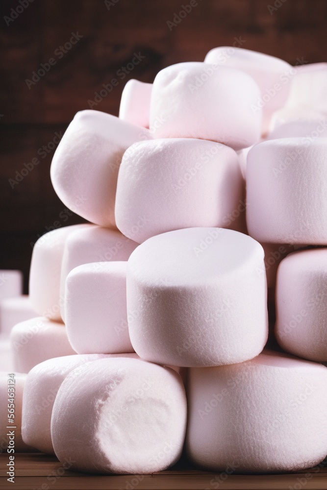 Pile of soft marshmallows, Generated by AI Pile of soft marshmallows, Generated by AI
