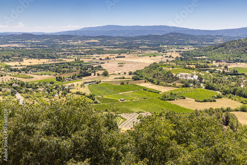 View of the countryside from small town in Provence.