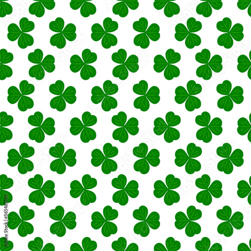Seamless pattern with three-leaf clover for Saint Patrick s Day. Design for fashion prints  textiles  wallpaper  wrapping paper.